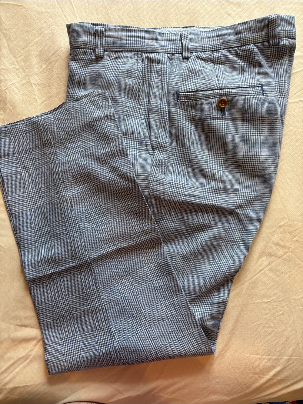 Brooks Brothers Blue Grey Glen Plaid Dress Pants